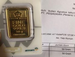 Hari Ini Harga Emas Antam Batangan Bertahan di Angka Rp1.203.000 Per Gram