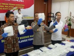 Polda Sulteng Menggagalkan Penyelundupan 25 Kilogram Sabu di Kabupaten Donggala