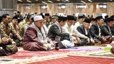 Momen Terakhir Jokowi-Ma’ruf Amin Salat Idulfitri di Istiqlal Sebagai Presiden dan Wapres