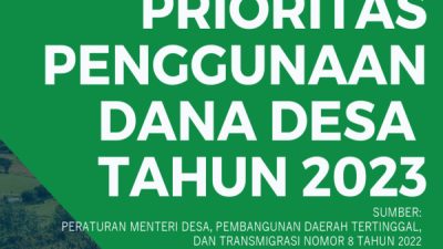 Pedoman Prioritas Penggunaan Dana Desa Tahun 2023