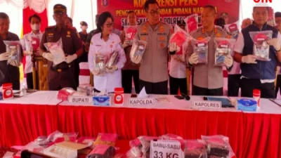 Polres Lamandau Kalteng Gagalkan Penyelundupan 33 Kilogram Sabu dari Singkawang Kalbar