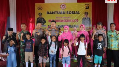 Menyambut Hari Bhayangkara ke-78, Polres Lampung Selatan Beri Bantuan ke Sejumlah Pelajar PAUD Hingga SMA