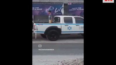 Viral di Medsos Sebuah Mobil Menggunakan Atribut Negara Israel Bebas Berkeliaran di Bali