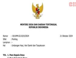 Beredar Surat Undangan dari Mendes PDT Mengumpulkan RT Hingga Kepala Desa