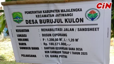 Kades Burujul Kulon Memborongkan Pengerjaan yang Bersumber dari Dana Desa ke CV Sebagai Pihak ke Tiga