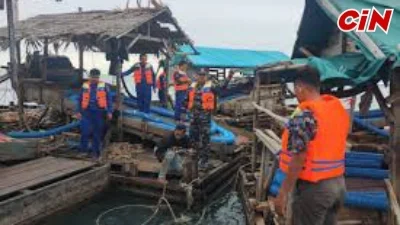 Polres Bangka Barat Amankan 13 Ponton Kapal Tambang Liar Bijih Timah