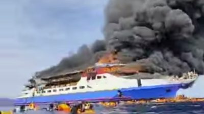 Kapal Motor Barcelona 5 Terbakar Saat Berlayar dari Talaud menuju Manado